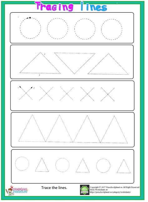 Trace Line Worksheet Preschoolplanet