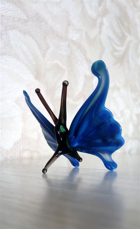 Butterfly Figurine Hand Blown Glass Glass Art Collectible Etsy