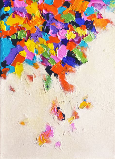 Abstract Artists International Falling Rainbow Original Oil Painting