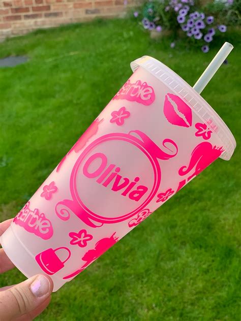 Barbie Cold Cup Personalised Barbie Cold Cup Reusable Cup Etsy