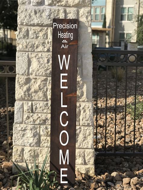 BUSINESS WELCOME Sign Vertical Wooden Sign Customizable | Etsy