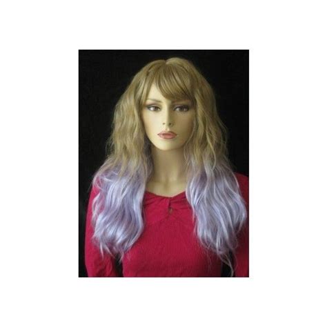 Long Wavy Dip Dye Blonde And Lilac Wig Taylor 39 Liked On Polyvore