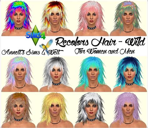 Sims 4 Multi Colored Hair Cc