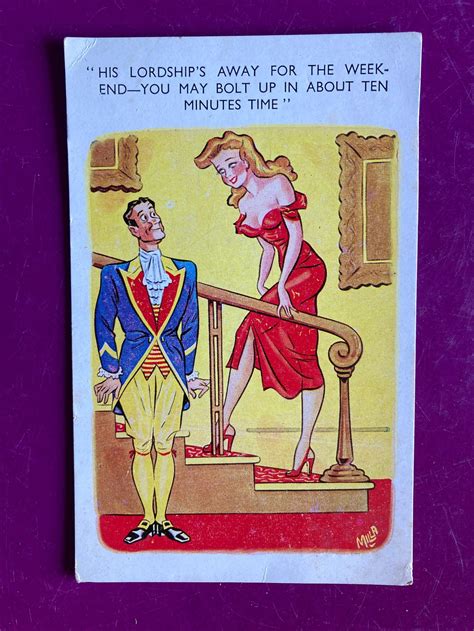 vintage comical postcard cartoon naughty postcard vintage etsy