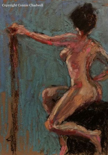 Turquoise Nude Oil Pastel By Connie Chadwell Absolutearts Com