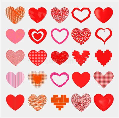 Red Hearts Sharp Simple Red Icon Color Card Beautiful Celebrate Bright