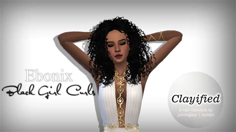 My Sims 4 Blog Black Girl Curls Hair Clayified In 18 Colors By Yorklegacy