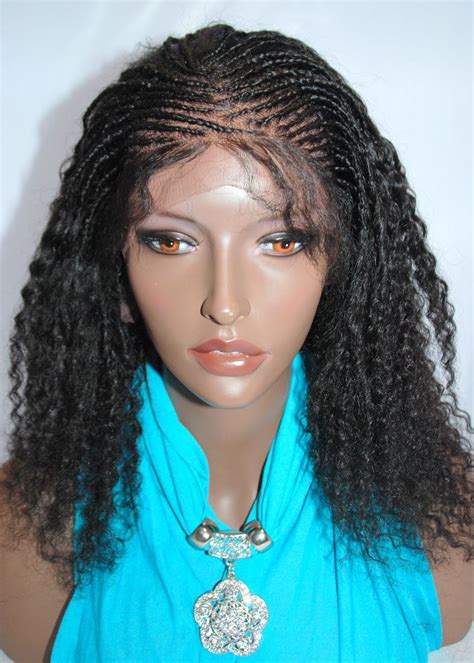 Braided Lace Front Wig In Medium Twists 100human Remi Hair Color 1b