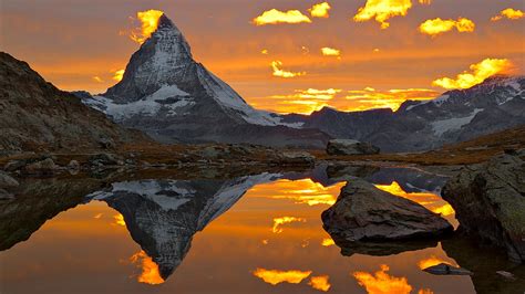 The Matterhorn Sunset Reflection Mountain 1572309