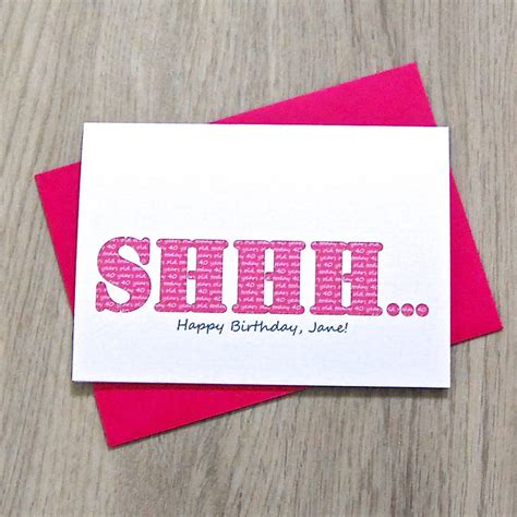 Personalised Shhh Secret Birthday Card By Ruby Wren Designs