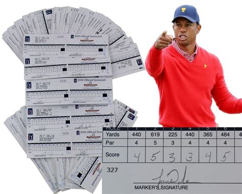 Sold Price Tiger Woods 100 Used Signed Scorecards From The 2018