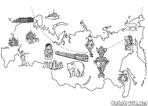 Dibujo Para Colorear Mapa De Rusia