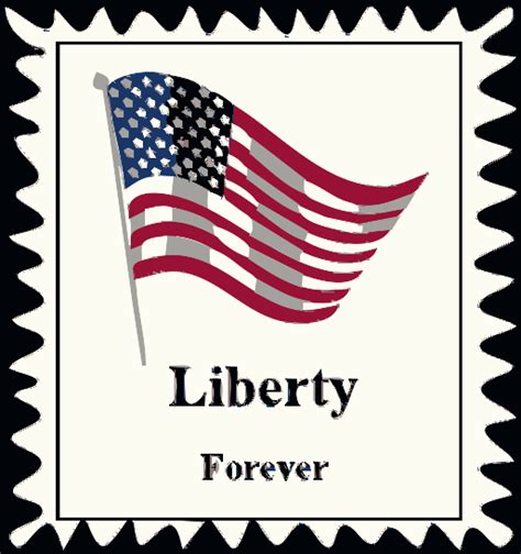 Liberty Forever Postal Stamp Vector Image Public Domain Vectors