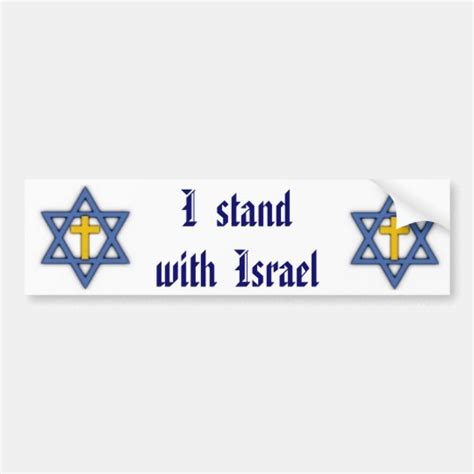 Christian Jewish Support For Israel Bumper Sticker