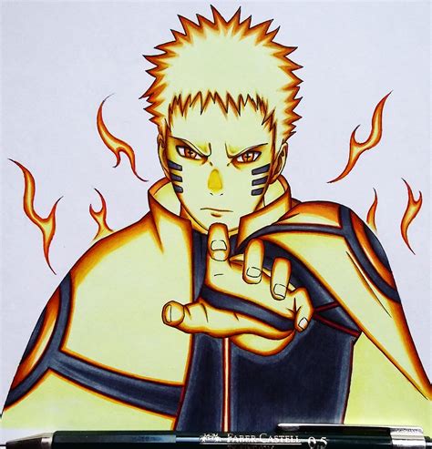 Naruto Hokage Kyuubi Mode Drawing By Hiraysin On Deviantart