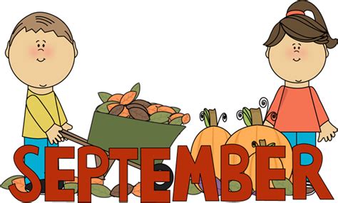 September Fall Kids Clip Art - September Fall Kids Image