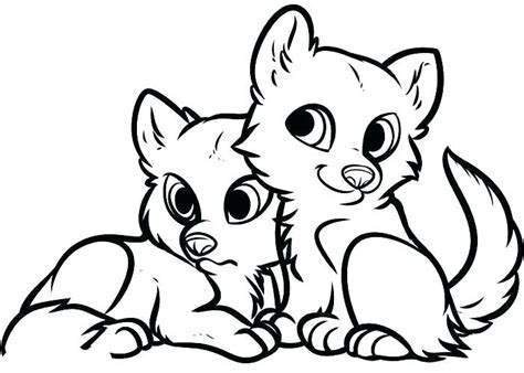 Cute Anime Coloring Page Wolf Coloring Home