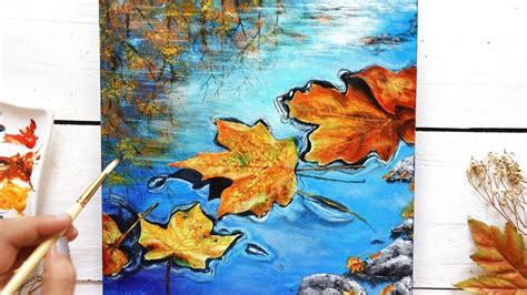 Welcome Autumn 🍁🍂paint Floating Autumn Leaves With Me Step By