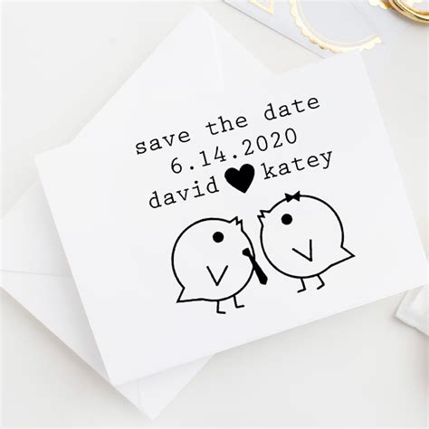 Save The Date Lovebirds Stamp Hc Brands