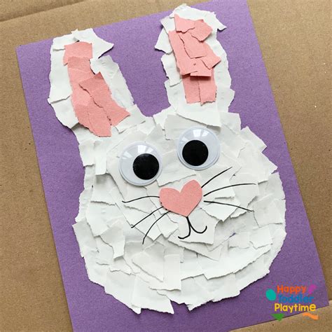 Torn Paper Easter Bunny Craft Happy Toddler Playtime