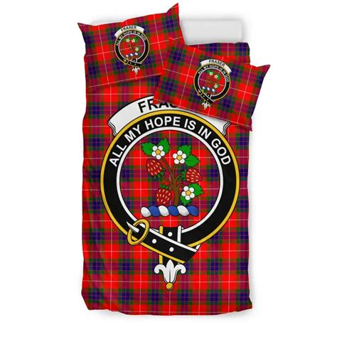 Fraser Tartan Bedding Set Clan Badge Scottish Clans