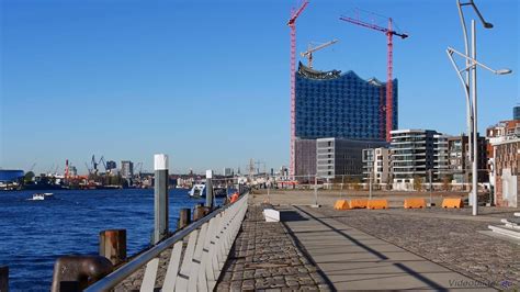 Hamburg Hafencity Strandkai Blick Zur Elbphilharmonie Full Hd