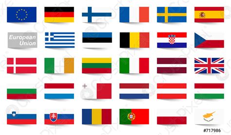 All Country Flags Of European Union Stock Vector Crushpixel