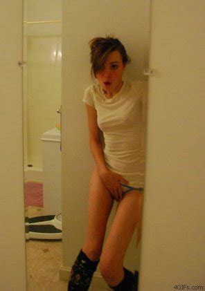 Embarrassed Outside The Bathroom Porn Pic
