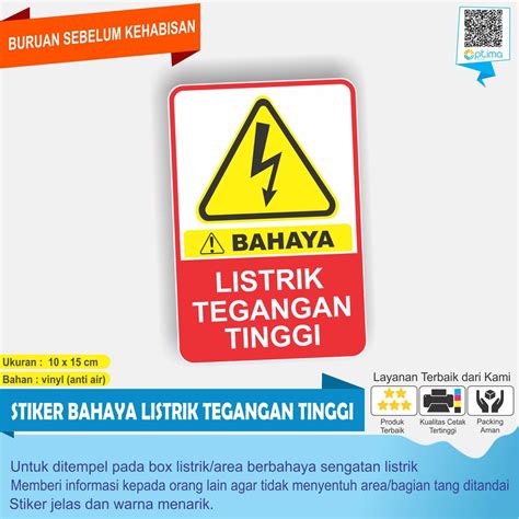 Jual Stiker Bahaya Listrik Tegangan Tinggi Shopee Indonesia