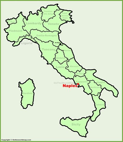 Naples Location On The Italy Map
