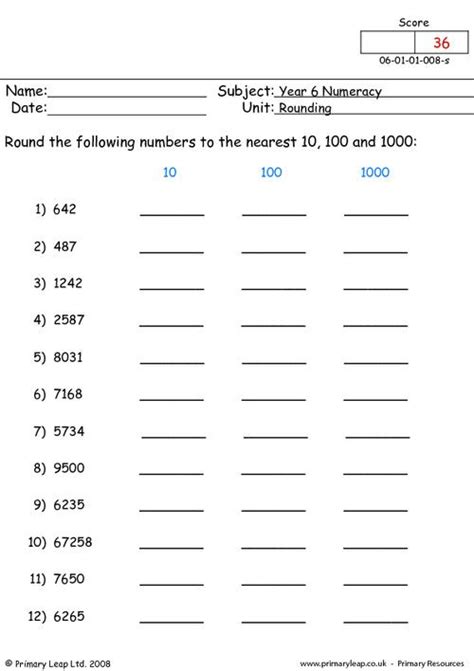 Numeracy Dividing By 10 100 And 1000 Worksheet Uk