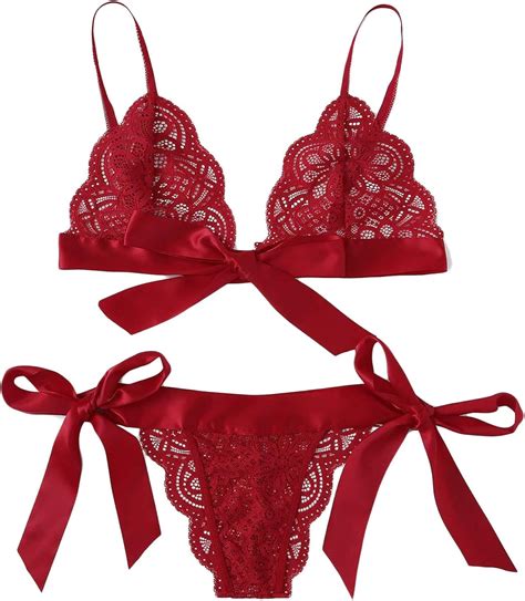 Makemechic Women S Lace Lingerie Set Piece Sexy Bra And Panty