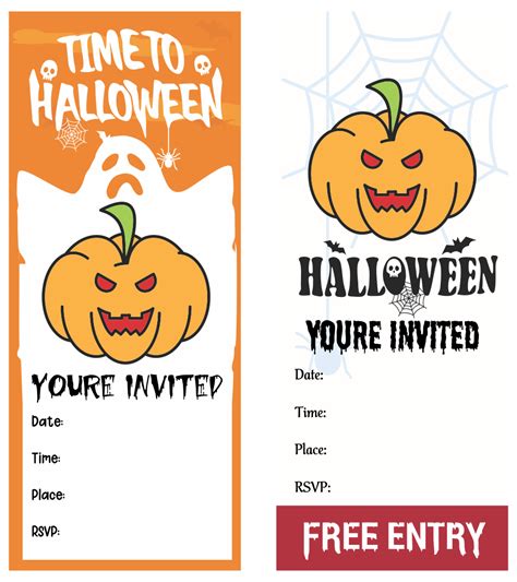 6 Best Free Printable Blank Halloween Invitations - printablee.com