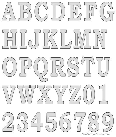 Use these letters in your card making and scrapbook projects. Tall Block Serif Printable Letter Stencils (Number and Alphabet Patterns) | Letter stencils ...