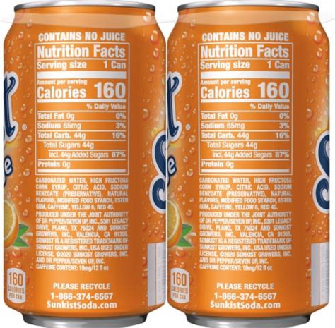 Sunkist Orange Soda 6 Cans 12 Fl Oz City Market