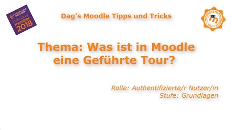 Was Ist In Moodle Eine Geführte Tour Moodle 35 Youtube