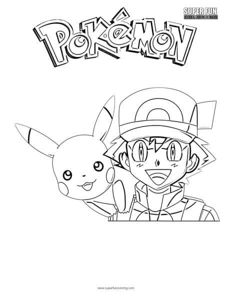 Ash And Pikachu Coloring Pages At Free Printable
