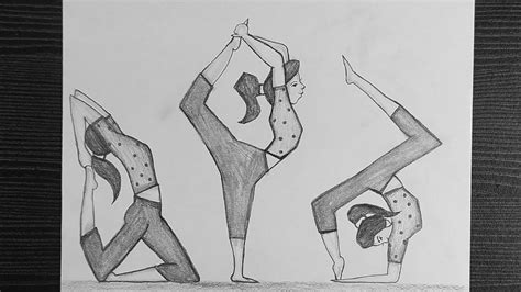 Yoga Day Easy Drawing Drawing Of Yoga Poses Yog Divas Drawing