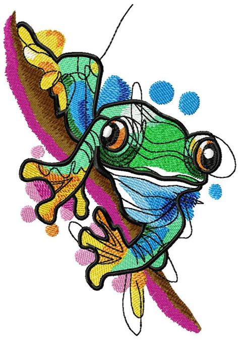 Frog Machine Embroidery Design Embroidery Frog Embroidery Etsy Australia