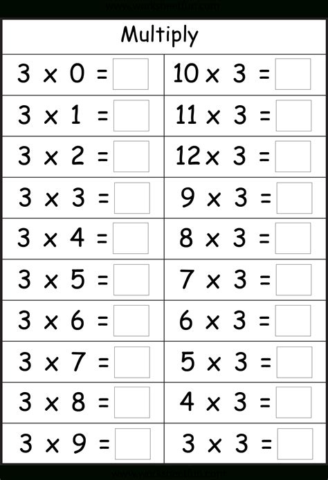 Multiplication Worksheets 6 7 8 106
