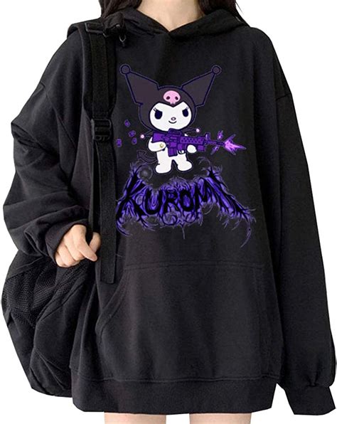 Kuromi Sweater Kuromi Hoodie Pullover Cute Cartoon Sweatshirt Suit Outfit Cosplay Costume A M