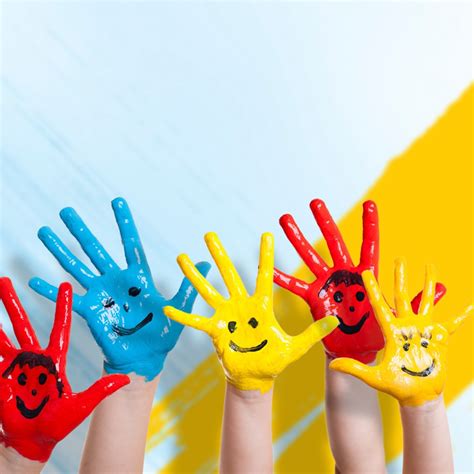 Painted Kids Hands Wallpaper For 1024x1024