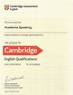 RENOVAMOS CERTIFICADO CAMBRIDGE ENGLISH QUALIFICATIONS - Speaking