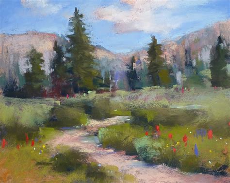Painting My World Pastel Democolorado Landscape With Wildflowers