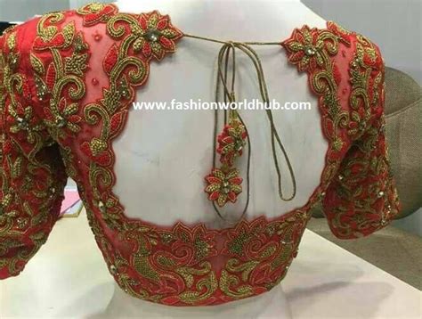 Heavy Embroidery Work Blouses Fashionworldhub Bridal Blouse Designs