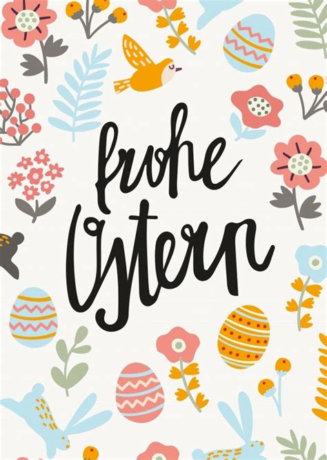 frohe Ostern mit Oster-Muster | Frohe Ostern 🐰🐤🎁 | Echte Postkarten