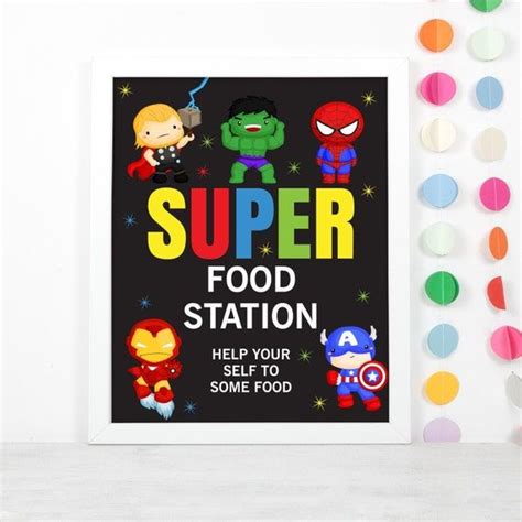 Printable Superheroes Birthday Table Sign Superhero Etsy Birthday