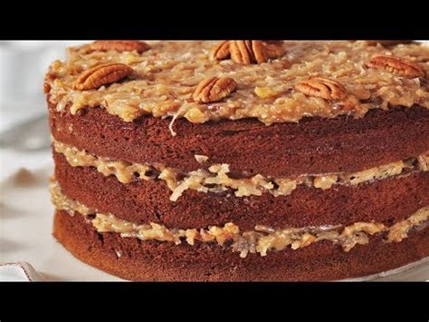 Lightly spoon sifted flour into dry measuring cups, and level with a knife. German Chocolate Cake Recipe Demonstration - Joyofbaking ...
