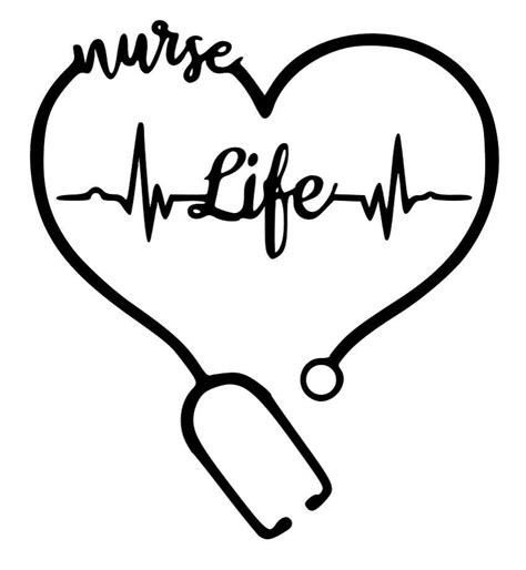 Ekg Nurse Life Heart Stethoscope Vinyl Decal Sticker Etsy