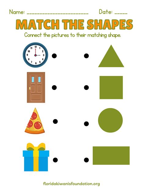 Age 2 To 4 Beginner Shape Matching For Preschool Activity Worksheet